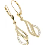 Zlatnictví Helios Zlaté visací náušnice na patent se zirkony