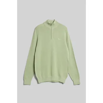 Pánské oblečení SVETR GANT COTTON PIQUE HALFZIP MILKY MATCHA