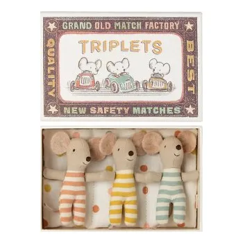 plyšák Myšky trojčátka v krabičce Triplets
