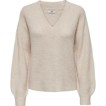 Dámský svetr SVETR S VÝSTŘIHEM DO V KRÉMOVÝ JdY