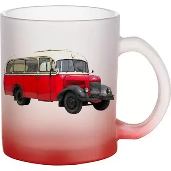 Praga RND skleněný hrneček hrnek (HRNEČEK S AUTOBUSEM matné sklo )
