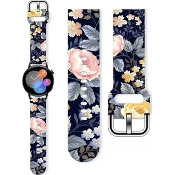 Příslušenství k chytrým hodinkám eses Silikonový květinový řemínek - Černý, 20 mm