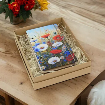 Zápisník art-wood.cz Dřevěný zápisník A6 - luční kvítí 2