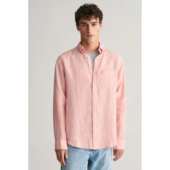 Pánská košile KOŠILE GANT REG LINEN SHIRT PEACHY PINK