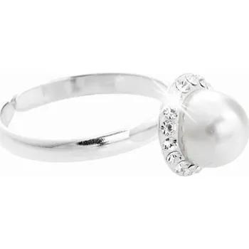 Prsten Stříbrný prsten se Swarovski Elements perla White