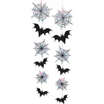 Závěsná girlanda netopýři a pavučiny 2 ks