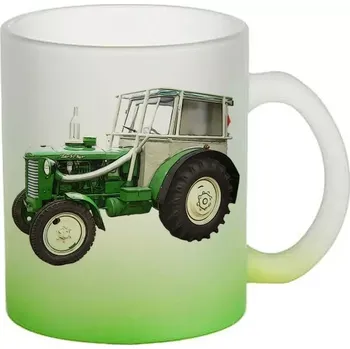 Zetor Super 50 skleněný hrnek traktor (hrneček s traktorem matné sklo )