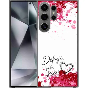 Pouzdro na mobilní telefon Gelový kryt mmCase na Samsung Galaxy S24 Ultra - zamilovaný text 2 bílé pozadí