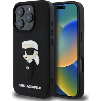 Karl Lagerfeld 3D Rubber Ikonik Zadní Kryt pro iPhone 16 Pro Max
