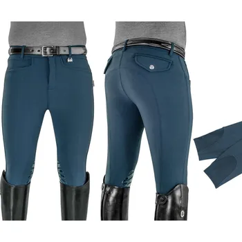 Jezdecké kalhoty Pánské rajtky EQUESTRO Hermes Tmavě modrá 40