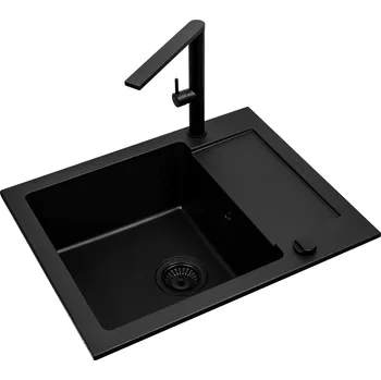 Granitový dřez Pyramis Mido dřezy s baterií černá/černá 070167602BT