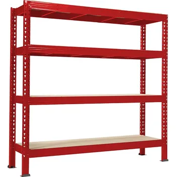 regál Nekonečný průmyslový regál Trestles RNC 2200x2200x600, nosnost 3200 kg, 4 police Barva: červená