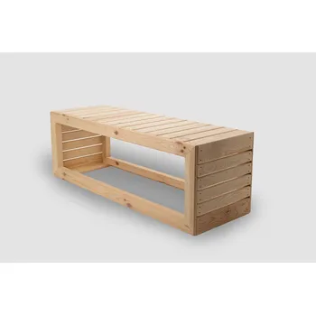 Zahradní lavice Vingo Dřevěná zahradní lavice z borovice – přírodní, 132 x 45 x 45 cm