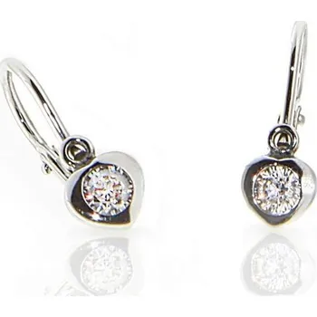 Náušnice Diante Zlaté náušnice s bílým kamenem 31505813