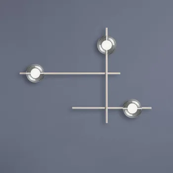 Lampička miloox by Sforzin Nástěnné svítidlo Mikado, cipria/průhledné, 3 světla, sklo - Délka dlouhého ramene 69,5 cm; délka krátkého ramene 63,5 cm; Ø stínidla 12 cm; Ø uchycení na stěnu 8,5 cm cipria, transparentní 3 x 10 W LED - Doprava zdarma