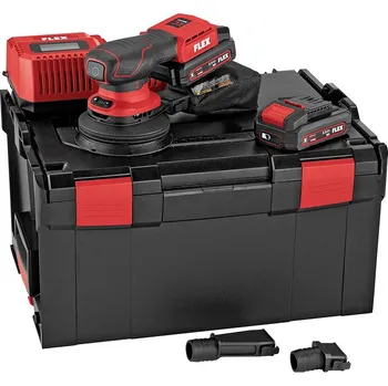 ORE 2-125 18-EC/2.5 Set Aku excentrická bruska 125mm, bezuhlík 18V 2x 2,5Ah, kufr, Flex