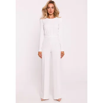Dámský kostýmek Elegantní společenský overal MOE M811 smetanový EU velikost: M