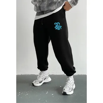 84184 Dewberry 3 Thread Mens Sweatpants-BLACK-BLUE dewberry černá 2942253