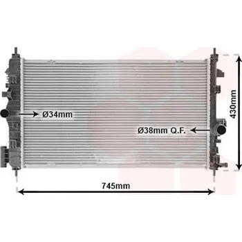 Chladič motoru Chladič, chlazení motoru VAN WEZEL 37002468