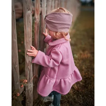 Dívčí mikina Kulišárny Dívčí kabátek s volánkem WARM - STARORŮŽOVÁ VELIKOST: 98-104