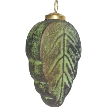 Vánoční dekorace Zelená skleněná vánoční ozdoba - 7*4*13 cm
