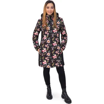 ESITO Dámský jarní softshellový kabát Spring Flowers černý