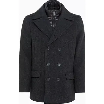 Pánská casual bunda PORSCHE DESIGN Hybrid peacoat Kabát dvouřadý krátký černá (Stylový kabát rovného střihu spojuje ležérnost a eleganci. S vyjímatelnou nylonovou vložkou.)