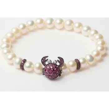 Náramek Dámský náramek Lancaster JLA-BR-CRAB-5-WH Purpurová Bílá Mincovní stříbro 16 mm