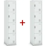 Šatní skříňka S3 čtyřdveřová 1+1 ZDARMA, demont, cylindrický zámek, šedá/šedá