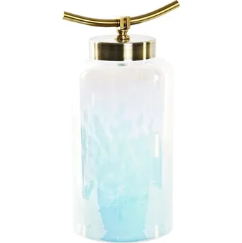 Váza Váza DKD Home Decor Sklo Modrá Zlatá Kov Středozemní (19 x 15 x 33 cm) (Ø 14 cm)