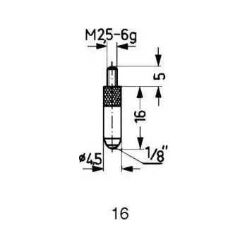 Úhloměr Měřicí snímač ocel typ 16/16,0mm käfer 573/16