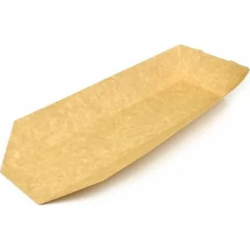 Jednorázové nádobí EKO papírová miska otevřený hot dog 25x10x4cm (600ks)