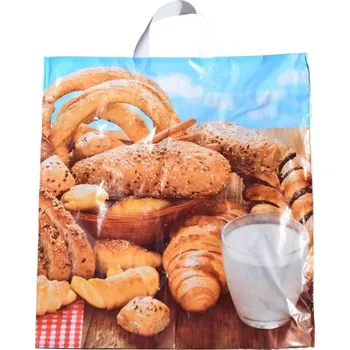 Dárková taška LDPE Taška 44x47+4 foto pečivo (10 ks)
