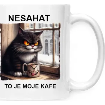 Dámské tričko Hrnek malý bílý s potiskem Moje kafe