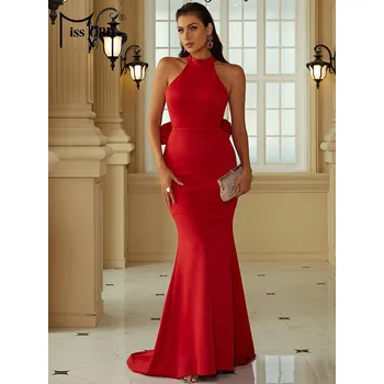 Dámské šaty Dlouhé plesové šaty s rolákem a růžemi vzadu Barva: Červená, Velikost: XL