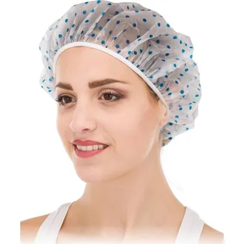 Xanitalia Čepice sprchovací pevná na gumičku 1ks, modré puntíky