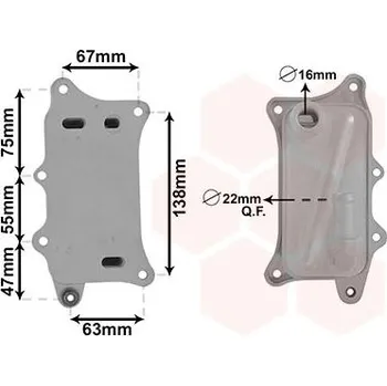 Chladič motoru Olejový chladič, motorový olej VAN WEZEL 03013709