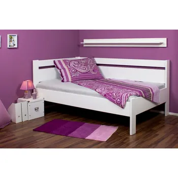 Postel Rohová zvýšená postel Tina - jednolůžko Rozměr: 90x200, Moření: Antracit, Varianta: Pravá