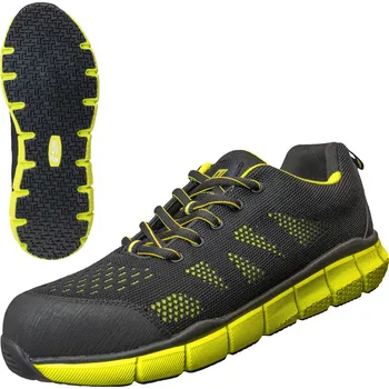 Pracovní obuv NITRAS SONIC STEP – S1P bezpečnostní obuv, černá/limetka Velikost: 44