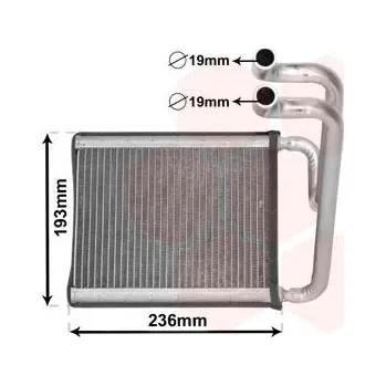 Výměník tepla Vymenik tepla, Vnitrni vytapeni VAN WEZEL 82006391