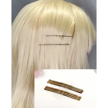 Sponky pinetky do vlasů delší béžové tmavé (6 ks) PN019