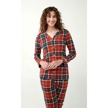 Pánské pyžamo Vamp - Dámské pyžamo s knoflíky ve skotském tartanu 21513 - Vamp blue XL