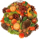 Dekorační podzimní věnec s dýněmi 26 cm