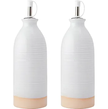 Nádoba na olej a ocet Lahve na olej a ocet KitchenCraft Idilica, sada 2 ks krémová 450 ml