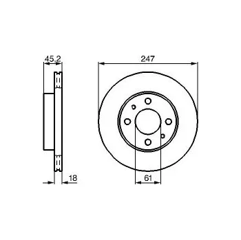 Brzdový systém Brzdové kotouče 247 mm Nissan ALMERA I Hatchback (N15) - BOSCH