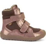 Zimní vysoké barefoot boty Froddo Tex - pink/gold 34