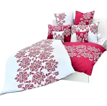 Povlečení Saténové povlečení Venzel vínový 140x220 70x90