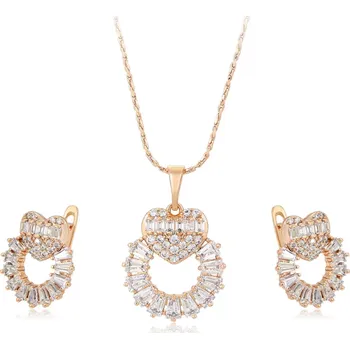 Souprava šperků B-TOP Růžově pozlacená souprava s krystaly Hearts