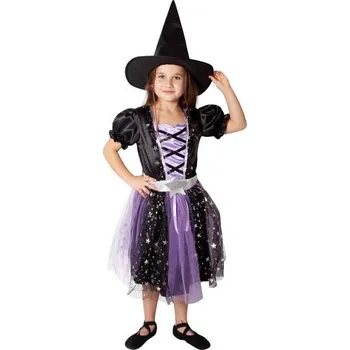 Dětský kostým čarodějnice černo-fialový (S) e-obal