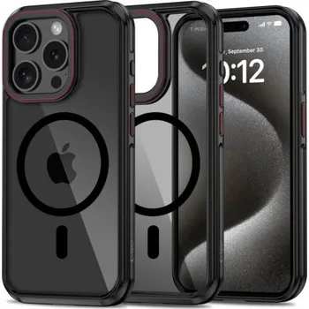 Pouzdro na mobilní telefon Tech-Protect | Tech-Protect Hybrid MagSafe kryt na iPhone 15 Pro, černý/červený